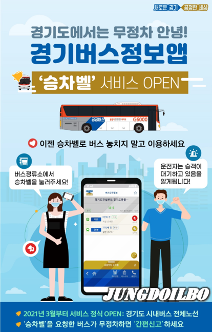 “경기버스 승차벨” 서비스 이용 안내 포스터