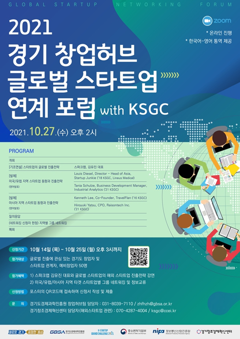 경기도, ‘경기창업허브 글로벌 스타트업 연계 포럼’ 27일 온라인으로 개최