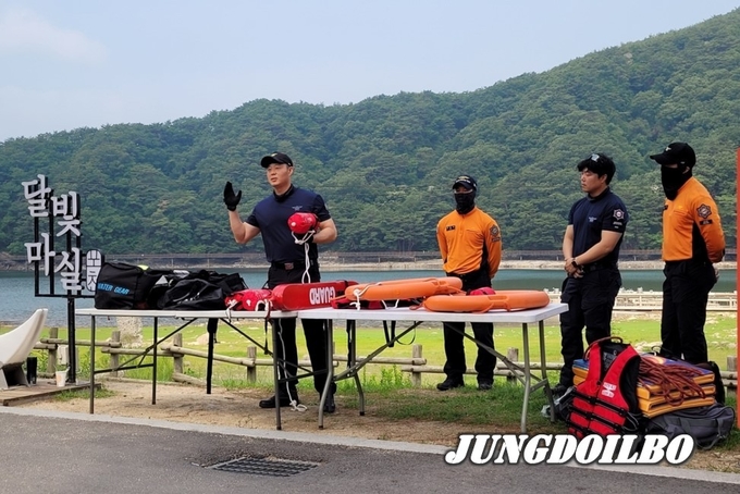 시민수상구조대 사전훈련 수난구조 장비 교육