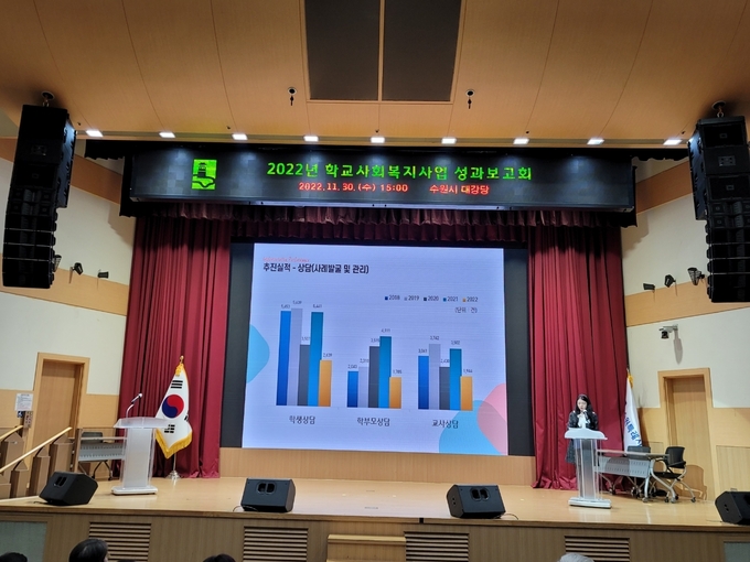 30일 열린 ‘2022년 학교사회복지사업 성과보고회’.