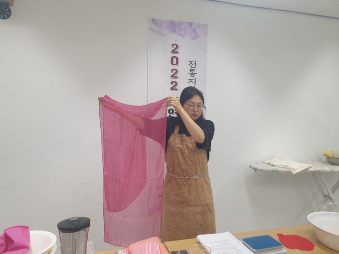 2022년 자연염색 교육 모습.