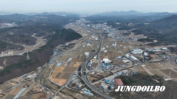 시스템반도체 클러스터터 국가첨단산업단지 후보지로 지정된 용인특례시 처인구 이동읍과 남사읍 일대 전경(항공)