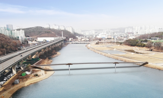 기흥호수공원(기흥레스피아~하갈교)에 설치되는 보도교 조감도