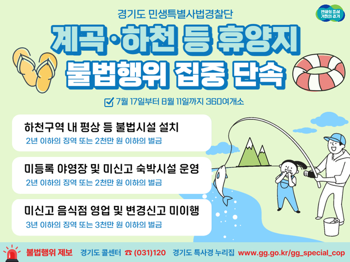계곡·하천 등 여름철 휴양지 불법행위 집중 단속