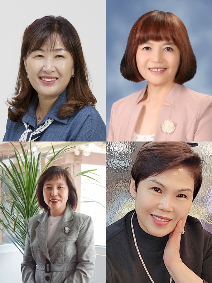 상단 좌측부터 시계 방향으로 선영미·전현·이길자·윤용순 수상자.