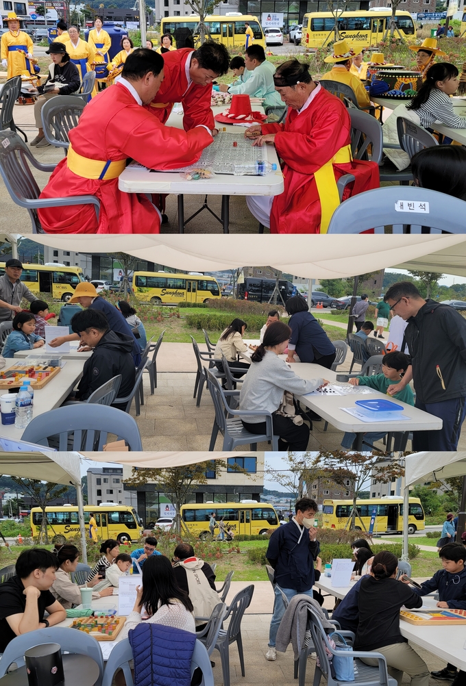 경기도민속놀이교육연구회가 지난 7~8일 '2023 화성시 효 문화제'에 참여해 쌍륙놀이, 승경도 놀이, 참고누이, 나홀로 고누 등 각종 고누놀이, 장명루 만들기, 전통문양 도장 만들기, 갓 만들기 및 등롱 만들기 등 7개 부스를 운영해 시민들의 큰 호응을 받았다. 