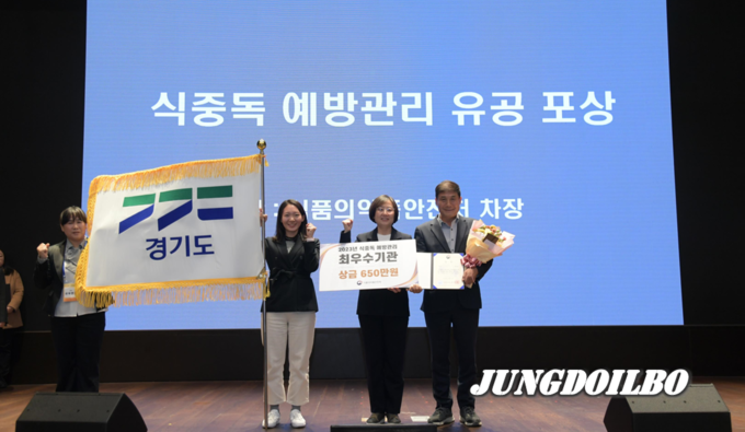 9일 식약처에서 ‘2023년 식중독 예방관리’에 기여한 우수 지자체 포상, 경기도 광역자치단체 중 최우수 기관에 선정