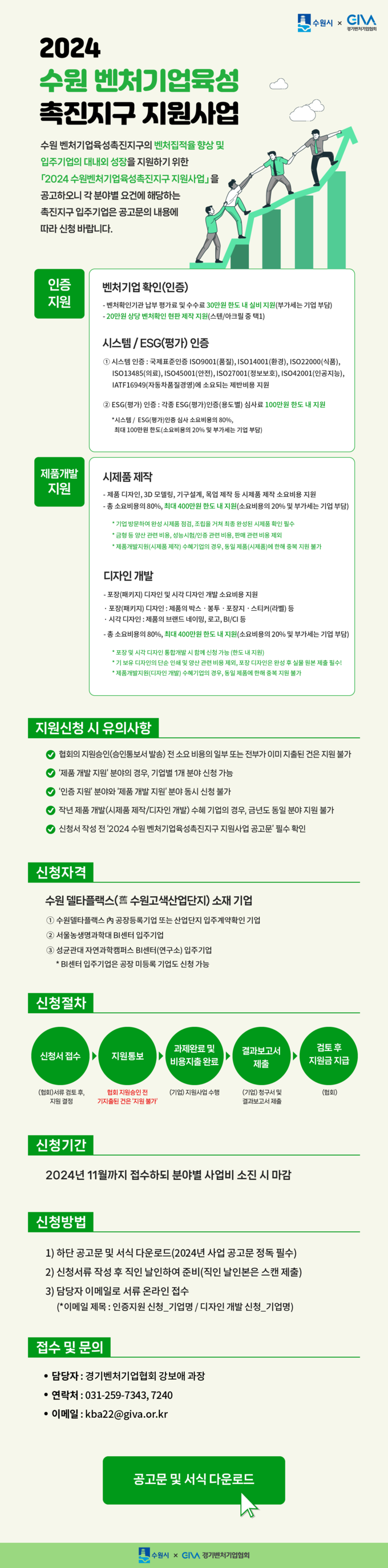 2024 수원 벤처기업육성촉진지구 지원사업 홍보물