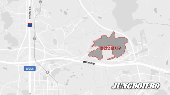용인 기흥구 언남동 옛 경찰대 부지 '언남지구' 개발사업 대상 구역