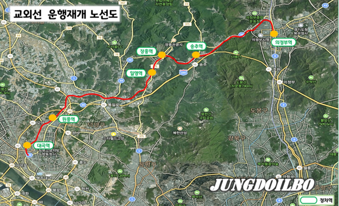 교외선 노선도 = 자료사진 경기도
