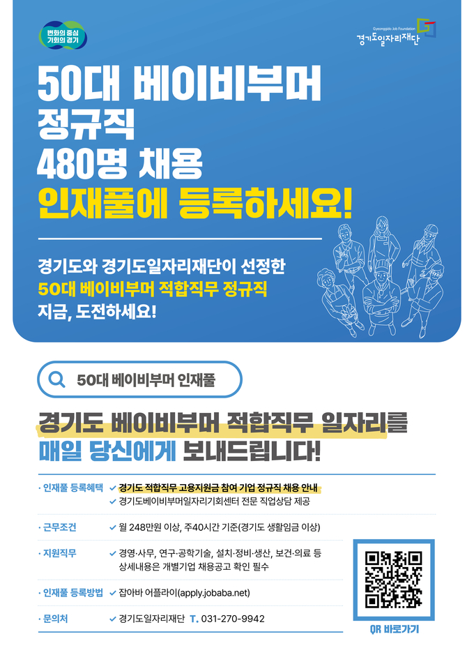 경기도일자리재단, 50대 베이비부머 일자리 미스매칭 포스터 = 자료사진 경기도