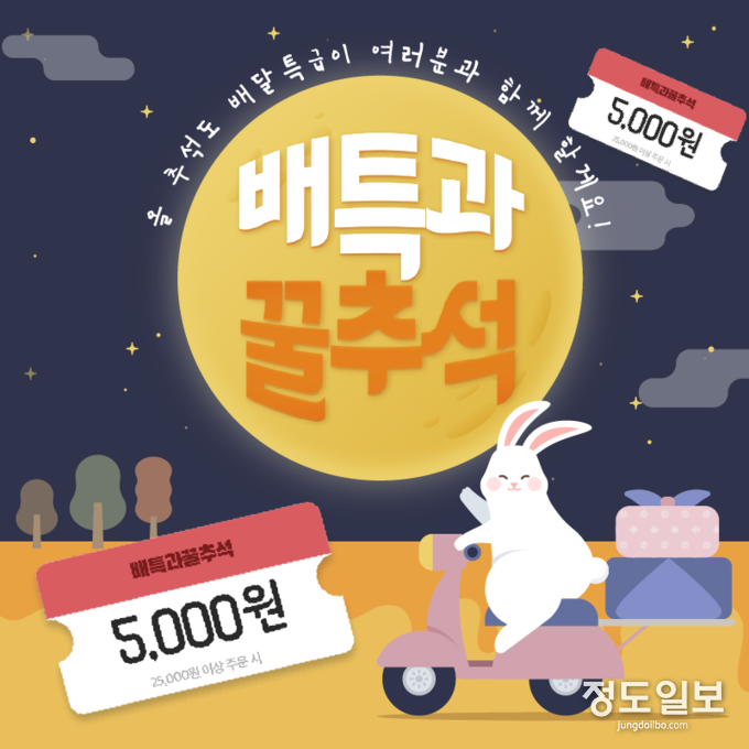 경기도 공공배달앱 배달특급이 9월 15일부터 19일까지 닷새간 소비자 할인 이벤트 ‘배특과 꿀추석’을 진행한다 = 자료사진 경기도북부청