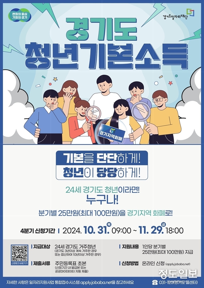 경기도, 청년기본소득 홍보 포스터 = 자료사진 경기도 