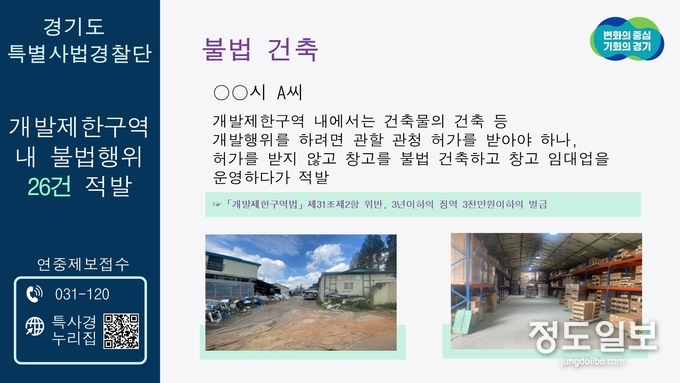 개발제한구역 불법행위 = 자료사진 경기도