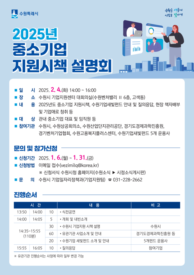 2025 중소기업 지원시책 설명회 홍보물
