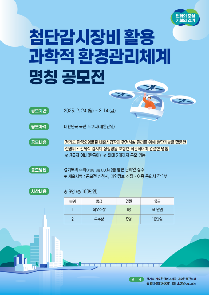 ‘첨단감시장비 활용 과학적 환경관리체계’(가칭) 정식 명칭 공모 포스터 = 자료사진 경기도