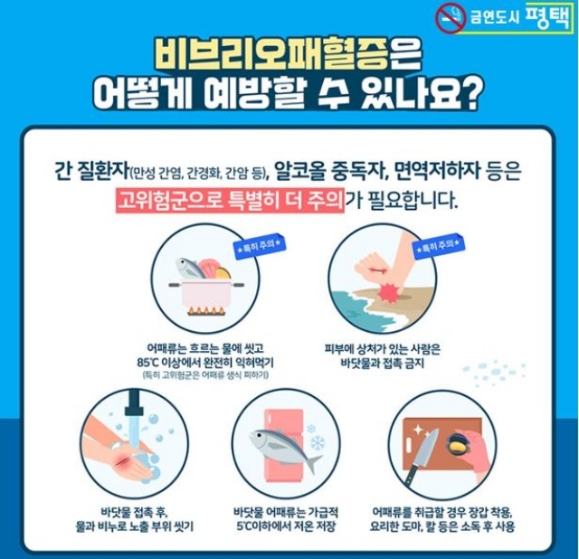  비브리오패혈증 예방수칙 안내문 = 사진 평택시