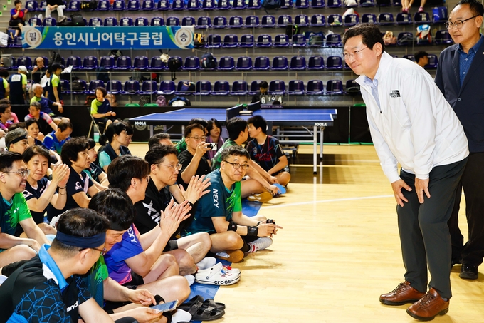 15-2. 14일 이상일 용인특례시장이 제2회 용인특례시장배 탁구대회에 참석했다. 사진=용인시