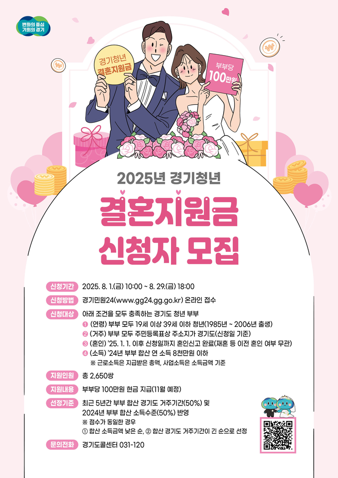 경기청년 결혼지원사업 포스터 사진=경기도 