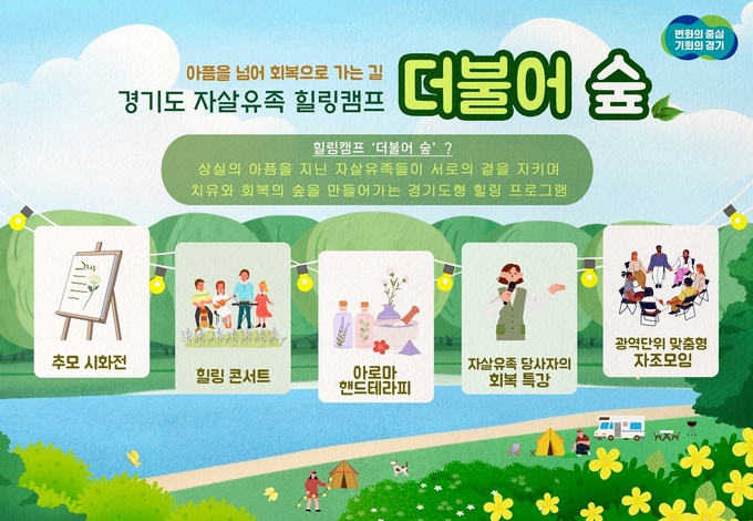 경기도 자살유족 힐링캠프 ‘더불어 숲’ 홍보 포스터 사진=경기도