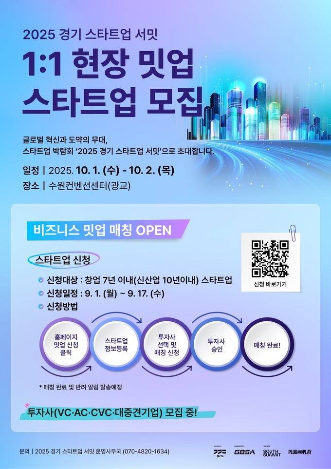 2025 경기스타트업서밋(G-SUMMIT) 1대1 현장 밋업 모집 포스터