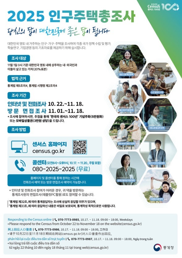 2025년 인구주택총조사 홍보물.