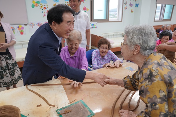 송기섭 진천군수, 추석 명절맞이 지역 사회복지시설 방문