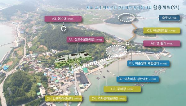 고금 역사공간 관광자원 활성화사업 대상지 조감도