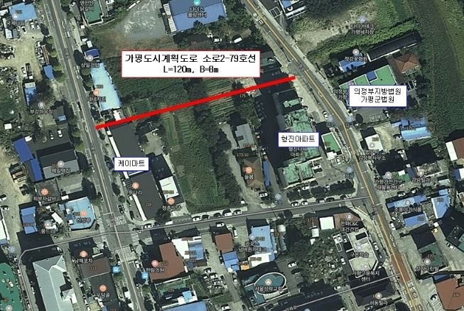 도시계획도로개설공사예정구간