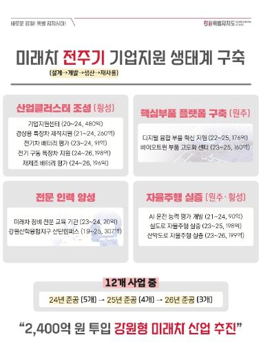 강원미래차 전주기 기업지원 생태계 구축