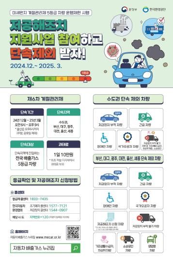 의정부시, 12월부터 제6차 미세먼지 계절관리제 운행제한 단속 실시