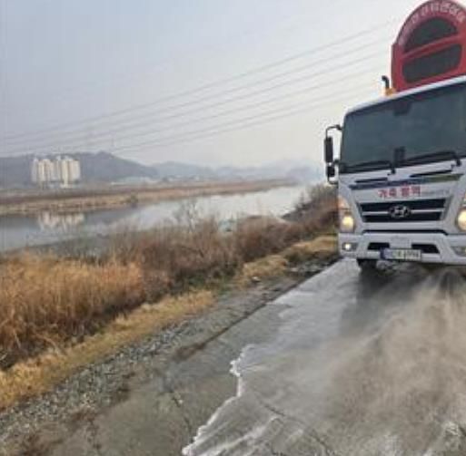 철새도래지(곡교천) 소독사진