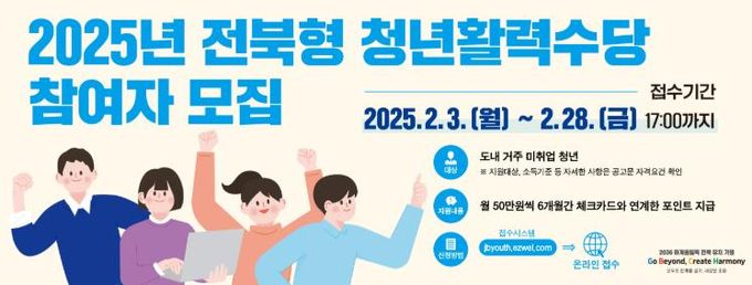 남원시, 2025년 전북형 청년활력수당 참여자 모집