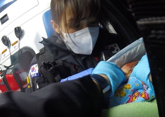 여수소방서 구급대(연등, 봉산) 임산부 자택서 출산 도와