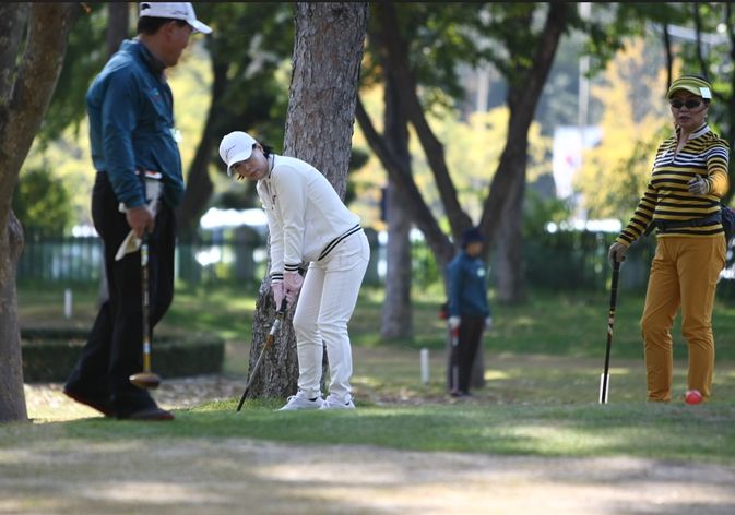 잠실파크골프장 이용객 경기 장면