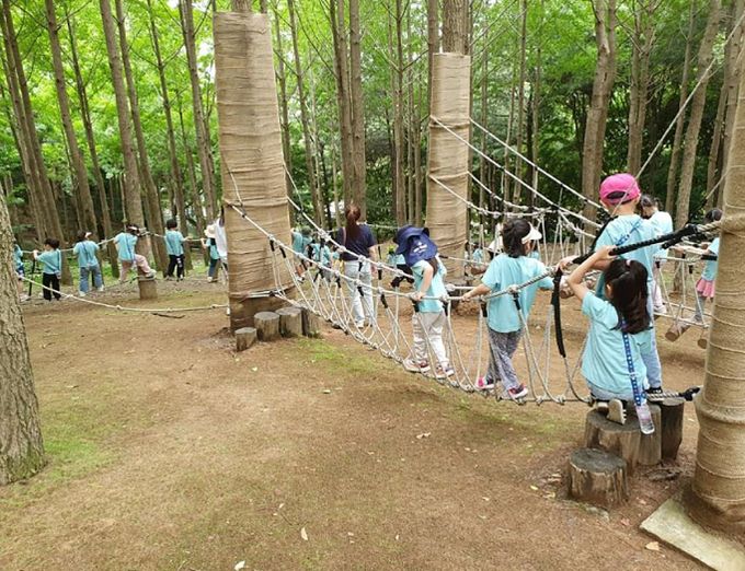 성남시 산림복지 프로그램의 하나로 지난해 6월 산성공원에서 진행 중인 유아 숲 체험 ‘안녕 나의 친구’.
