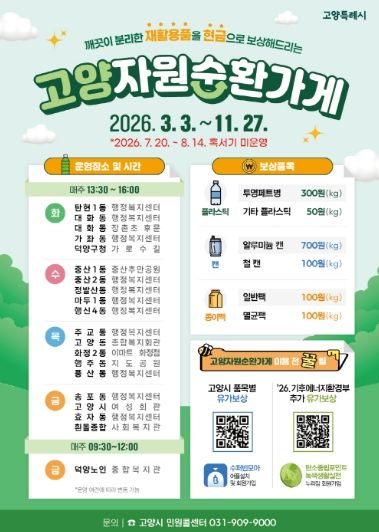 고양자원순환가게 운영 안내문